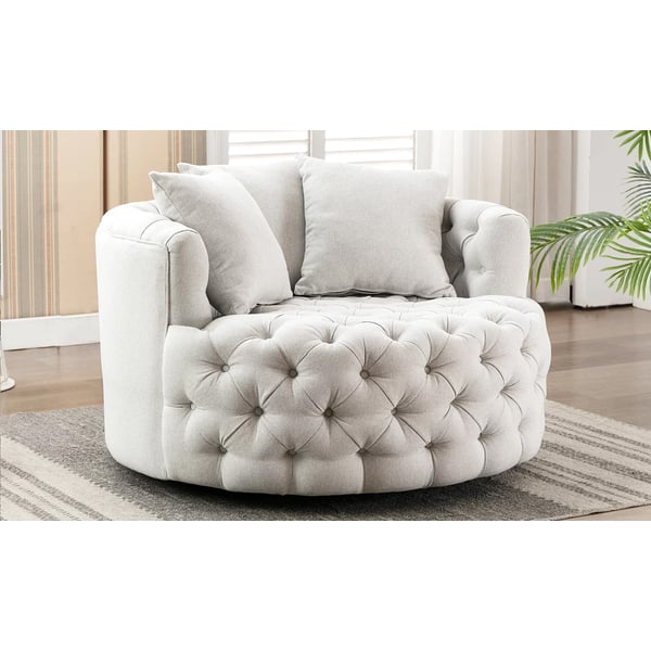 White hotsell barrel chair