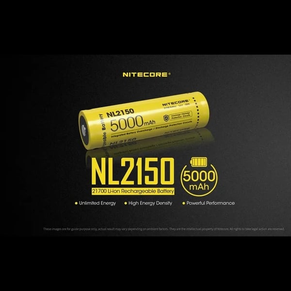 Nitecore NL2150 5000mAh Rechargeable 21700 Battery