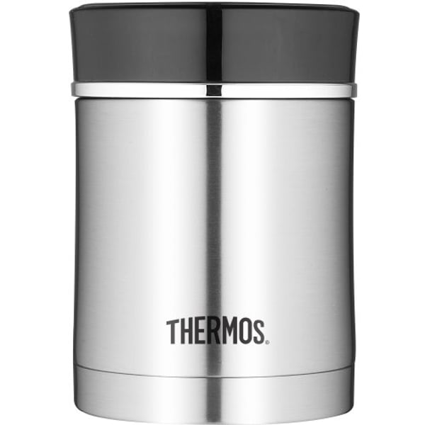 Thermos Stainless Steel Insulated Travel Food Jar With Lid, 16 Ounce, Black