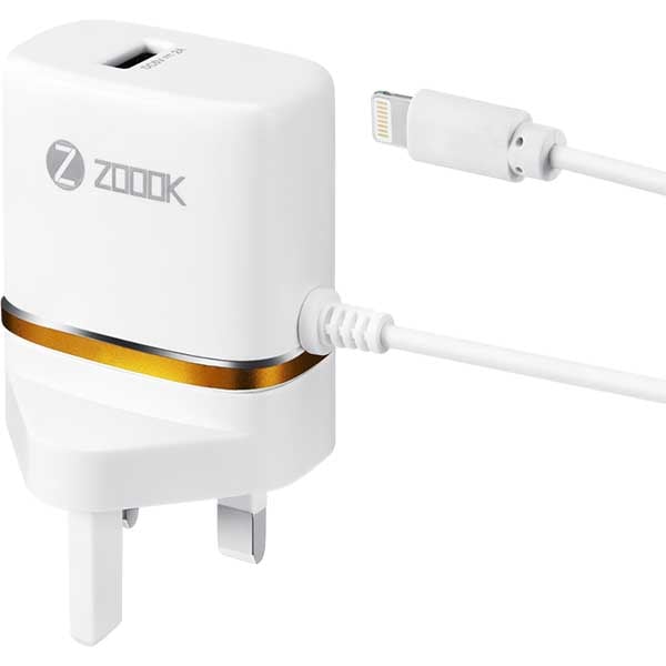 Zoook USB Travel Charger With Lightning Cable White Zoook USB Travel Charger With Lightning Cable White