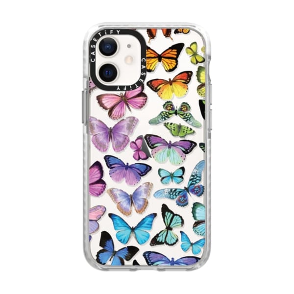 Casetify Butterfly Rainbow Impact Case for Iphone 12 Mini - Clear