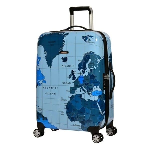 Eminent Map Spinner Trolley Luggage Bag Blue 28inch - KF3228BLU