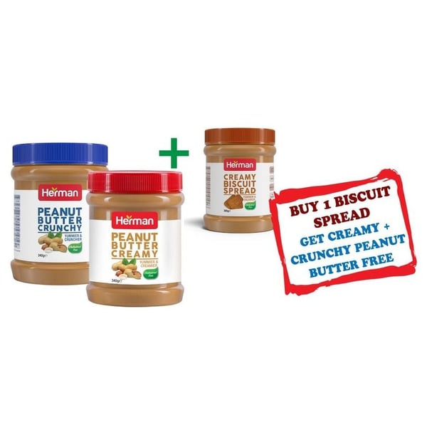 Buy 1 Biscuit Spread get Creamy And Crunchy Peanut Butter Free