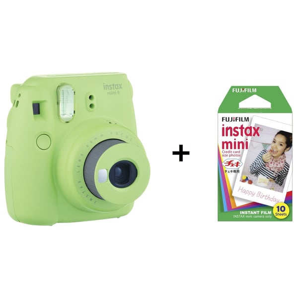 Fujifilm Instax Mini 9 Instant Film Camera Lime Green + 10 Sheets