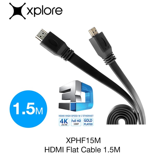 Xplore XP-HF15M HDMI Flat Cable 1.5m Black