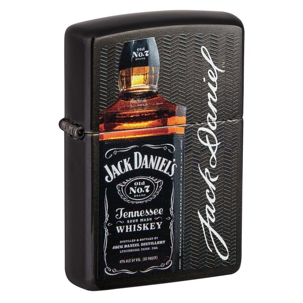 Zippo Classic Lighter Model 49321 Jack Daniel's Tennessee Whiskey With White Signature | Windproof | Metal Material - Black