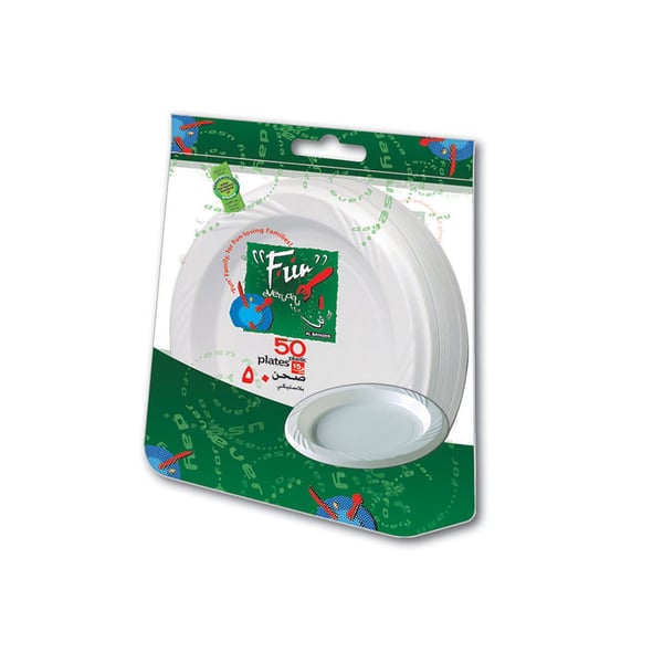 Fun® Everyday Disposable Plastic Plate set, Small,15 cm, Pack of 50