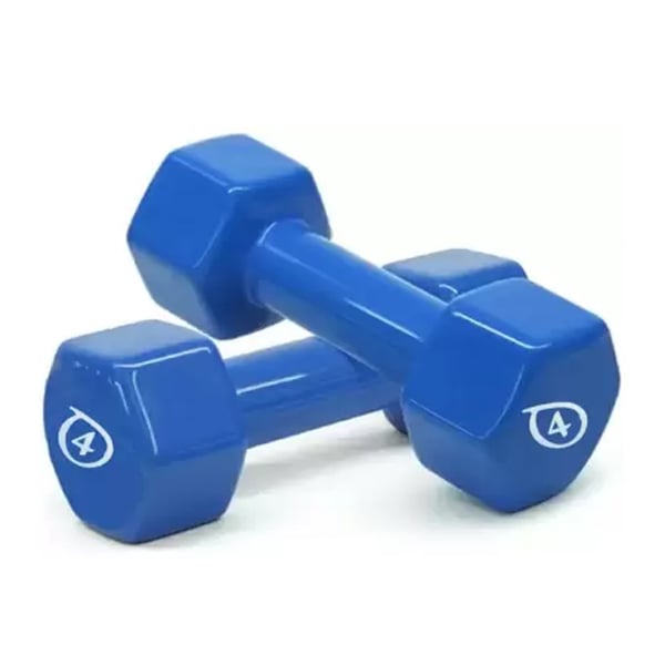 Dumbbells - Sparnod Fitness Anti-slip And Anti-roll Hex Vinyl Dumbbells 4KG Each X 2 For Workout, Exercise & Fitness Dumbbells - Sparnod Fitness Anti-slip And Anti-roll Hex Vinyl Dumbbells 4KG Each X 2 For Workout, Exercise & Fitness