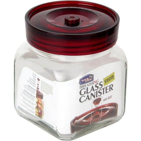 Lock & Lock Breathing Glass Square Canister 900ml