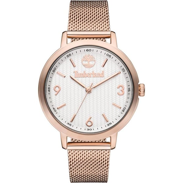 Timberland Kittery Rose Gold Mesh Watch For Women TBL15643MYR-01MM