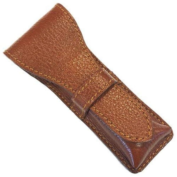 Parker Safety Razor Genuine Leather Double Edge Safety Razor Protective/Travel Case - SADDLE BROWN