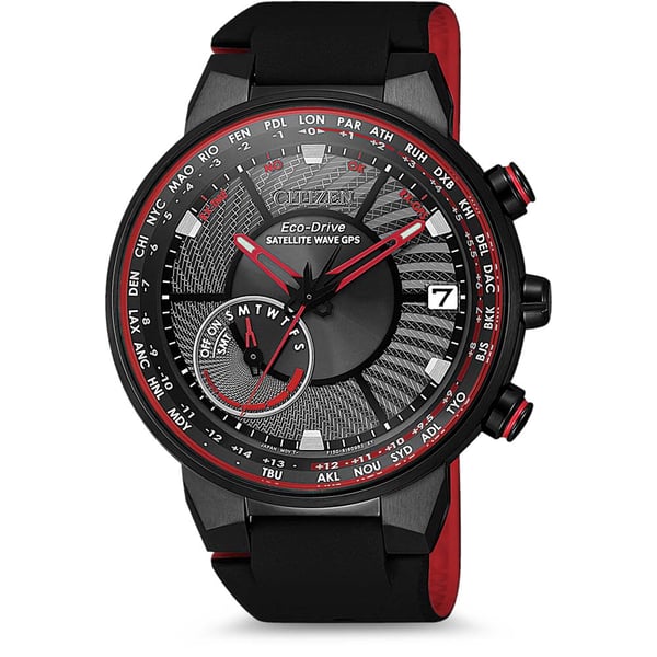 Buy Citizen Eco Drive Black Red Rubber Analog Watch For Men CC3079 11E Online in UAE Sharaf DG