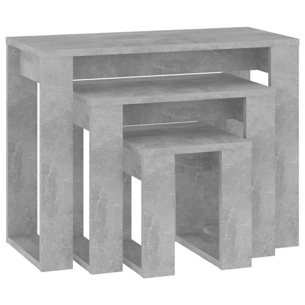 Vidaxl Nesting Tables 3 Pcs Concrete Grey Engineered Wood