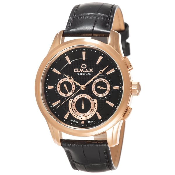 Omax PG12R22I Mens Multifunction Leather Watch Omax PG12R22I Mens Multifunction Leather Watch