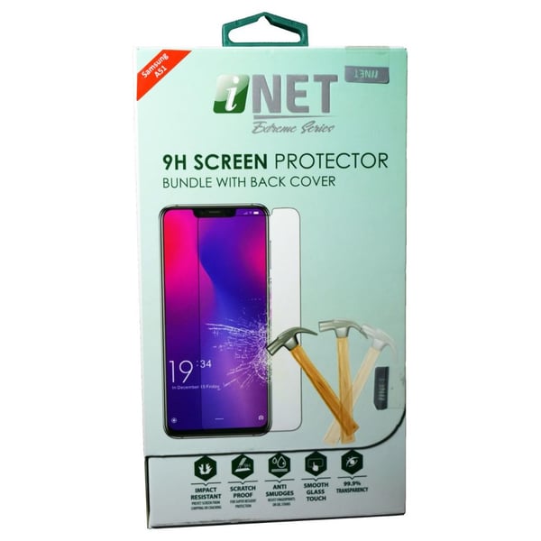 Inet Tempered Glass With Back Cover Samsung A51 Inet Tempered Glass With Back Cover Samsung A51