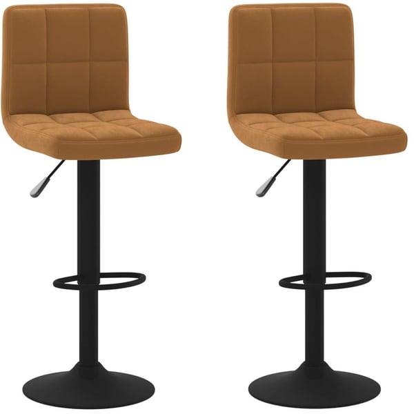 Vidaxl Bar Stools 2 Pcs Brown Velvet