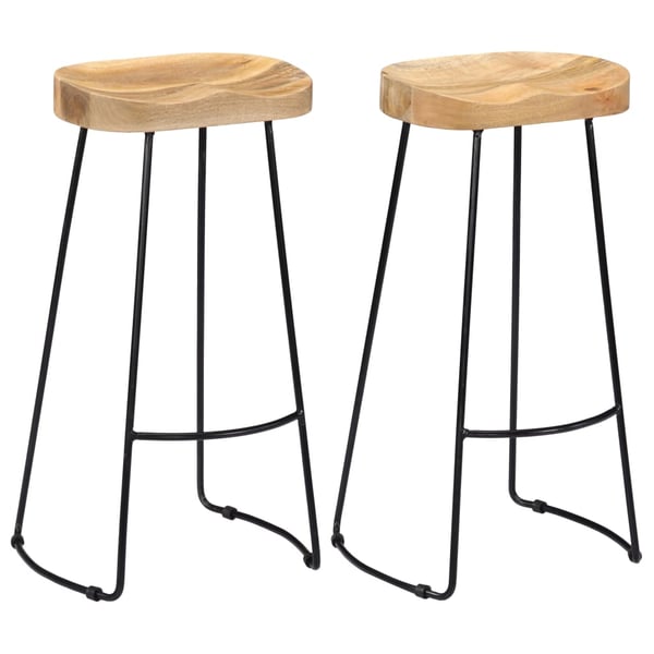 vidaXL Gavin Bar Stools 2 pcs Solid Mango Wood vidaXL Gavin Bar Stools 2 pcs Solid Mango Wood