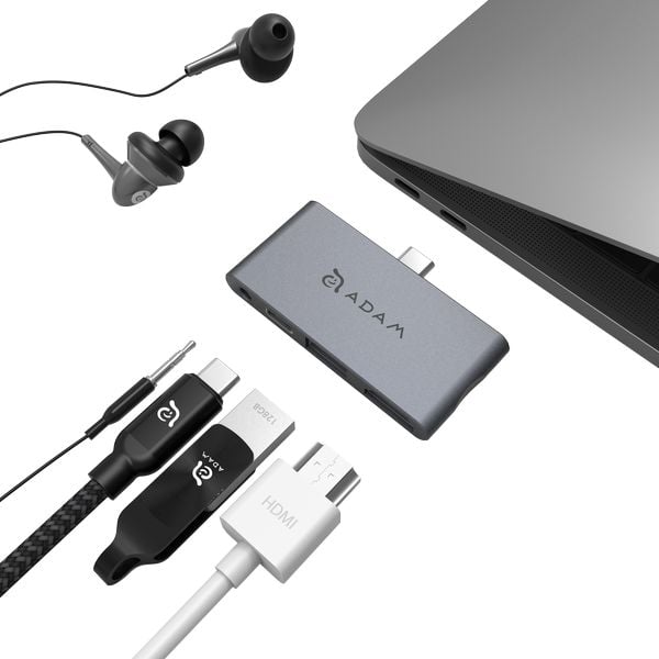 Adam Element AAPADHUBI4GY 4-in-1 USB Type C Hub Grey Adam Element AAPADHUBI4GY 4-in-1 USB Type C Hub Grey