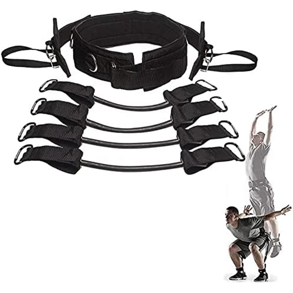 ULTIMAX Vertical Jumping Trainer Jump Resistance Bands System Horizontal Leaping Fitness Leg Strength Resistance Bands Set for Jump Higher Belt Cuffs Elastic Band