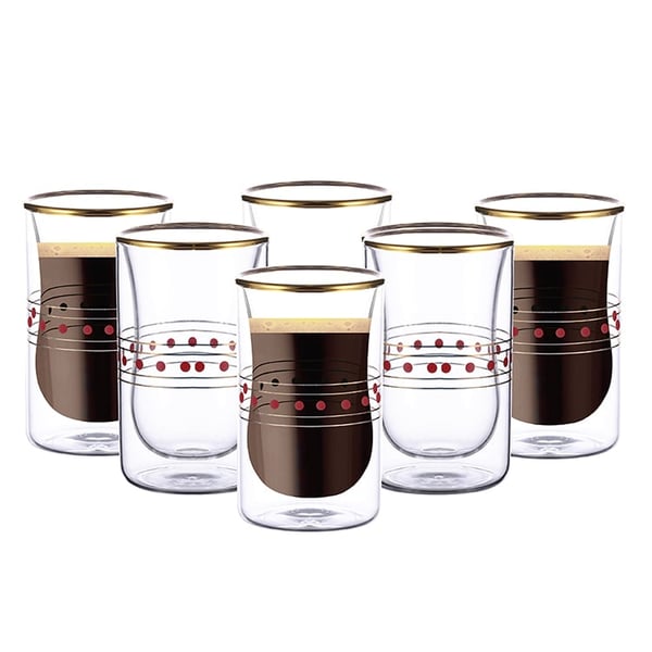 Blackstone Double Wall Glass Tumbler Cup Dg854 100Ml 6 Pcs Blue Blackstone Double Wall Glass Tumbler Cup Dg854 100Ml 6 Pcs Blue