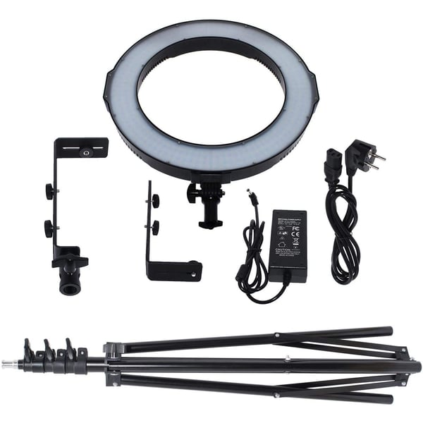 Coopic Rl-320a Bio-color 3200k-5600k Dimmable Ring Video Light With Light Stand (18 Inches/46 Centimeters Outer 40w, 160 Pieces Led Smd)