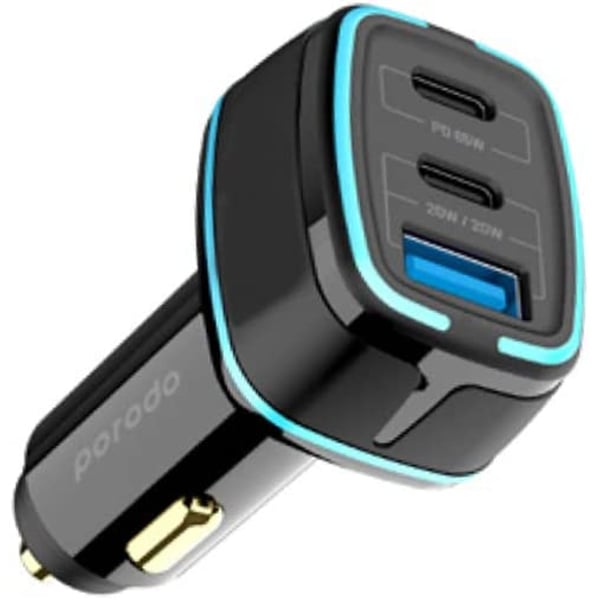 Porodo 105w Dual Pd Multi-port Super-fast Car Charger - Black