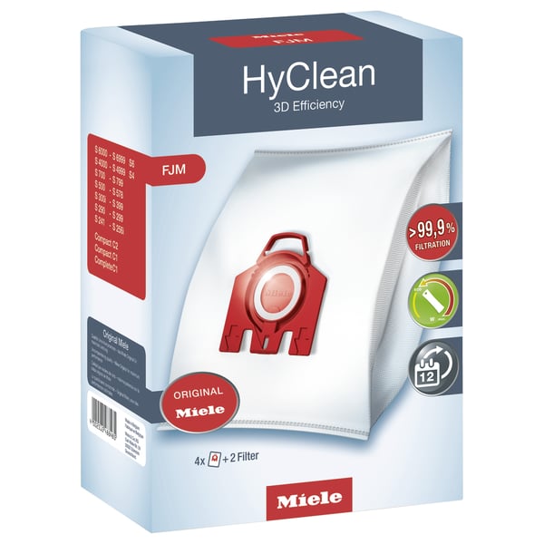 Miele HyClean 3D FJM dustbags - 3.5 liters (4 bags) Miele HyClean 3D FJM dustbags - 3.5 liters (4 bags)