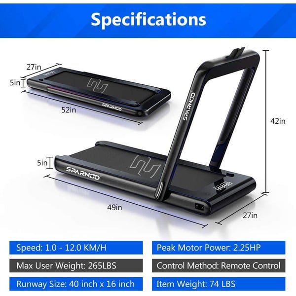 Sparnod Fitness 2 in 1 Foldable Treadmill For Home Come Under Desk Walking Pad- STH-3030 (4 HP Peak) Sparnod Fitness 2 in 1 Foldable Treadmill For Home Come Under Desk Walking Pad- STH-3030 (4 HP Peak)