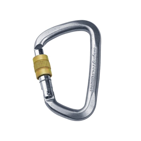 Singing Rock D Steel Connector, Screwgate, Zinc Plated, 50kn Singing Rock D Steel Connector, Screwgate, Zinc Plated, 50kn