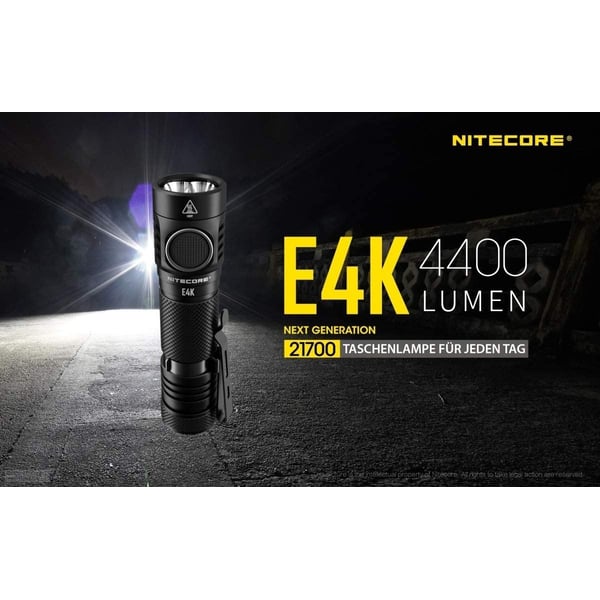 Nitecore E4k 4400 Lumen Edc Flashlight With 5000mah Usb-c Rechargeable Battery Nitecore E4k 4400 Lumen Edc Flashlight With 5000mah Usb-c Rechargeable Battery