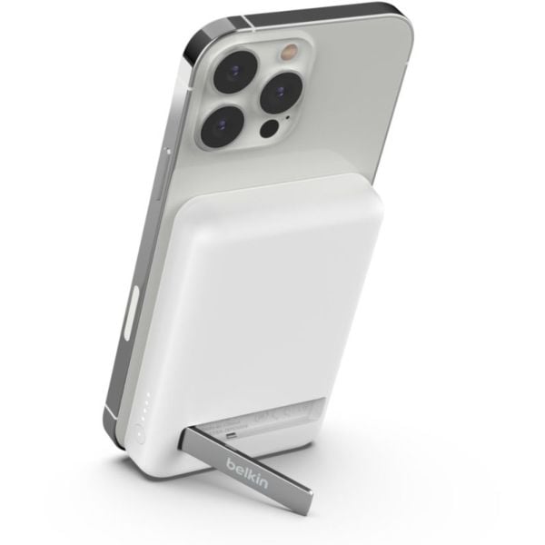 Belkin Magnetic Wireless Power Bank 5000mAh White With Stand BPD004BTWT Belkin Magnetic Wireless Power Bank 5000mAh White With Stand BPD004BTWT
