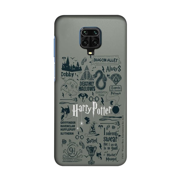 Macmerise Harry Potter Infographic Grey - Sleek Phone Case For Xiaomi Redmi Note 9 Pro