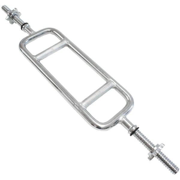 H Pro Threaded Barbell Solid Chrome Triceps Bar| Threaded Solid Chrome Triceps Hammer Curl Bar| Weightlifting Exercise Training Bars For Home Gym