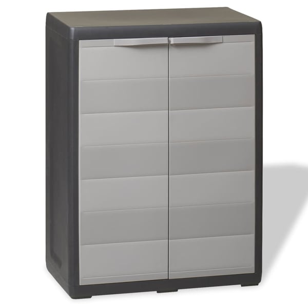 Vidaxl Garden Storage Cabinet With 1 Shelf Black And Grey Vidaxl Garden Storage Cabinet With 1 Shelf Black And Grey