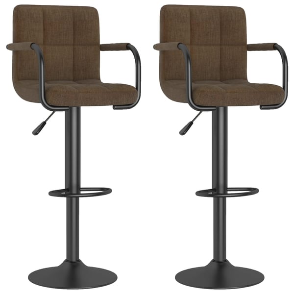 Vidaxl Bar Stools 2 Pcs Brown Fabric Vidaxl Bar Stools 2 Pcs Brown Fabric