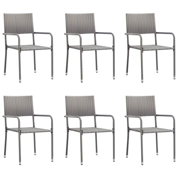 vidaXL 7 Piece Garden Dining Set Poly Rattan Anthracite & Grey vidaXL 7 Piece Garden Dining Set Poly Rattan Anthracite & Grey