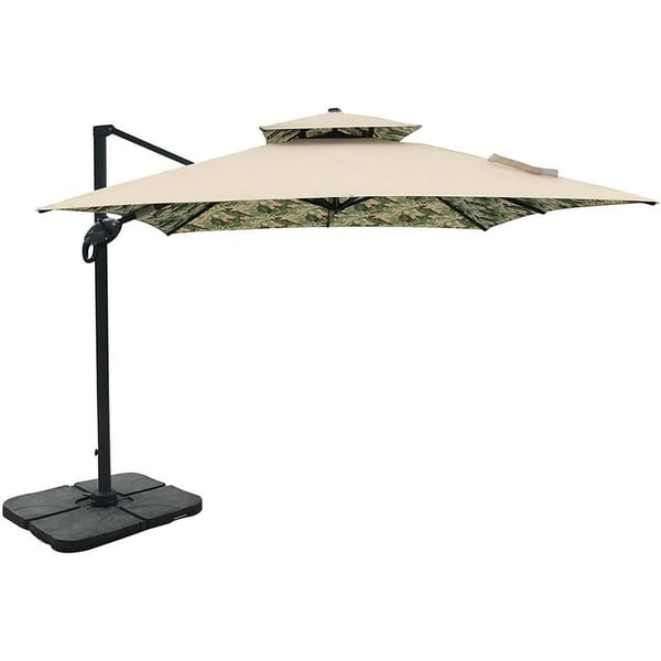 Danube Home New Aura Umbrella with Base without Flap Designer 3x3 m