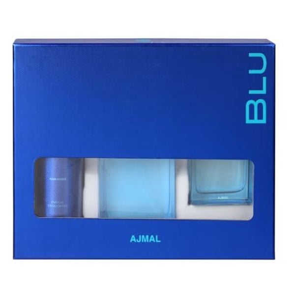 Ajmal Blu Gift Set For Men (BLU 90ml Cologne + BLU 200ml Deodorant + BLU Spray 90ml EDP) Ajmal Blu Gift Set For Men (BLU 90ml Cologne + BLU 200ml Deodorant + BLU Spray 90ml EDP)