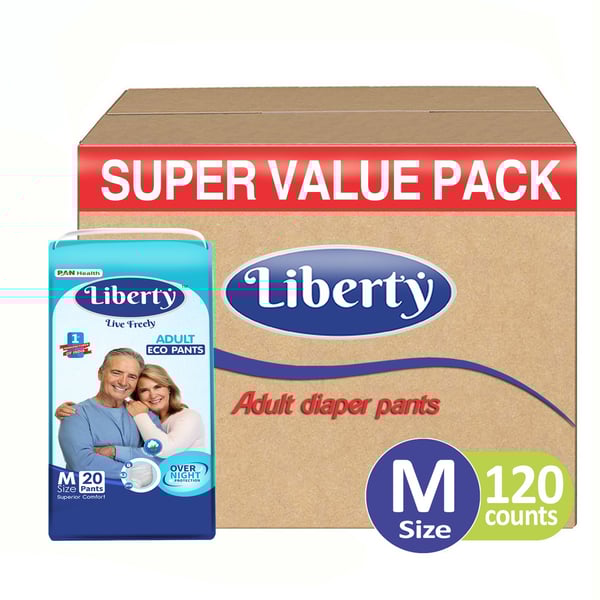 Buy Liberty Eco Adult Diaper Pants Medium 120 Count 65 85 Cms
