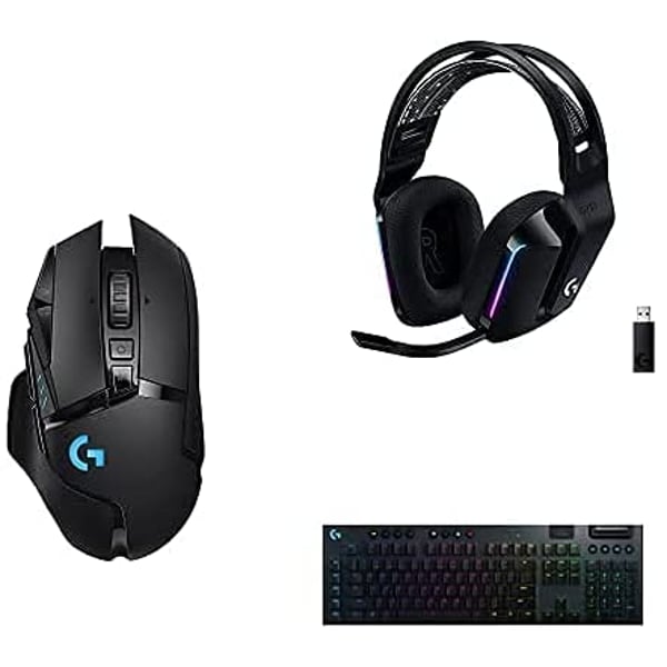 Logitech G502 Lightspeed Wireless Gaming Mouse, Black+logitech G733 Lightspeed Wireless Gaming Headset, Black+logitech G915 Lightspeed Wireless Mechanical Gaming Keyboard, Black Logitech G502 Lightspeed Wireless Gaming Mouse, Black+logitech G733 Lightspeed Wireless Gaming Headset, Black+logitech G915 Lightspeed Wireless Mechanical Gaming Keyboard, Black