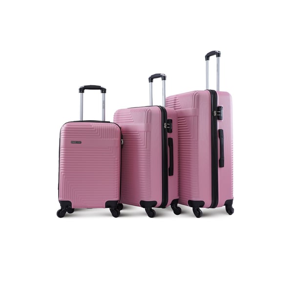Para John Lightweight 3-pieces Abs Hard Side Travel Luggage Trolley Bag Set With Lock Unisex Hard Shell Strong