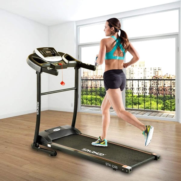 Sparnod Fitness Automatic Treadmill - Foldable Motorized Treadmill for Home Use- STH-1200 (3 HP Peak) Sparnod Fitness Automatic Treadmill - Foldable Motorized Treadmill for Home Use- STH-1200 (3 HP Peak)