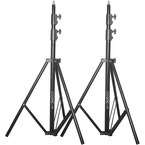 Coopic 2pcs L280 280cm/2.8m Heavy Duty Aluminum Alloy Photo Studio Light Stand With 1/4