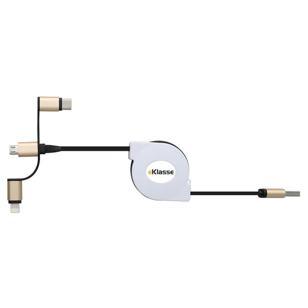 Eklasse USB Retractable 3IN1 Cable 1m - EK3IN103FT