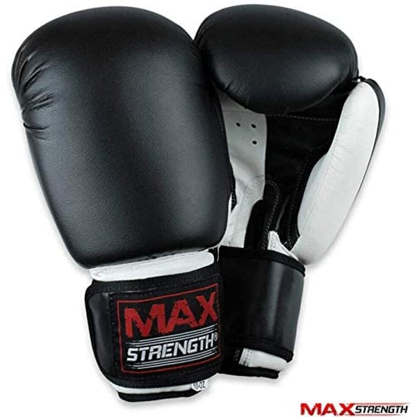 Max Strength Focus Pads Hook Jab Mitt Bag Gloves MMA Sparring Punching Bag Black 