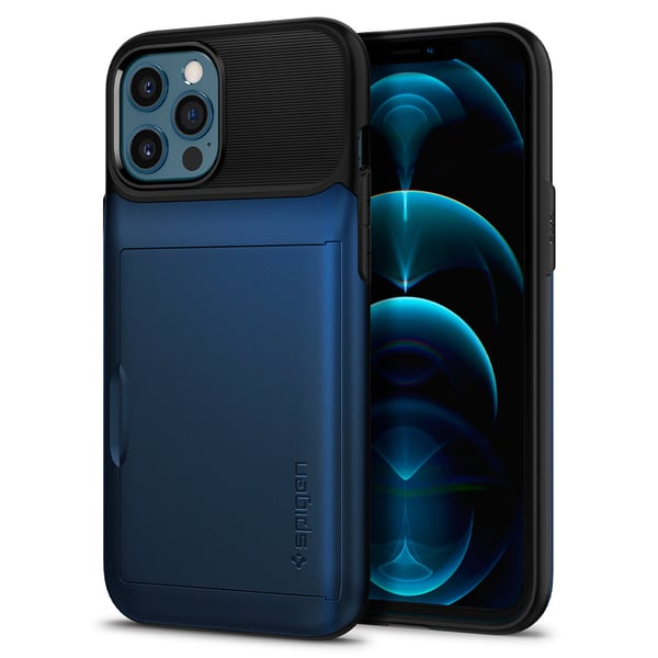 Spigen Slim Armor Wallet designed for iPhone 12 Pro MAX case cover - Navy Blue Spigen Slim Armor Wallet designed for iPhone 12 Pro MAX case cover - Navy Blue