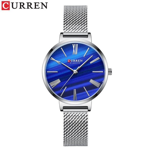 Curren CRN9076-SLVR/BLU-Retro design & leisurely light weight