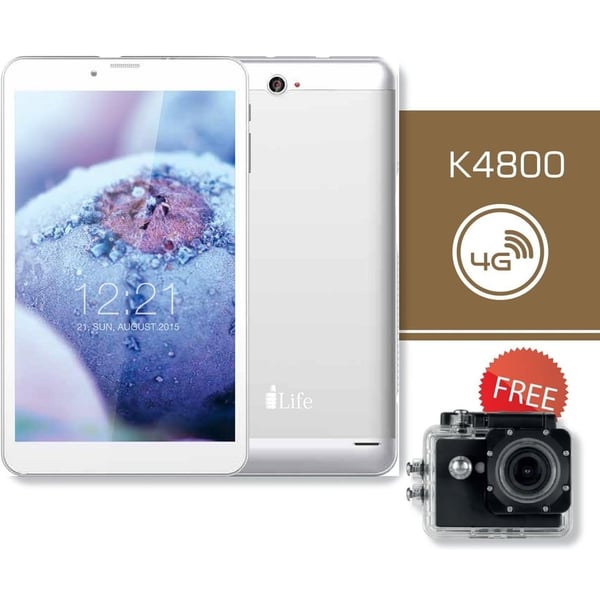 ILife K4800 Tablet - Android WiFi+4G 16GB 1GB 8inch Silver + Action Camera
