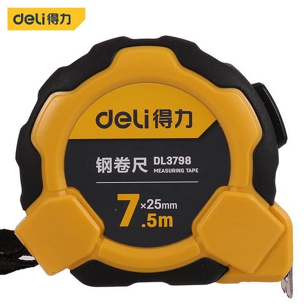 Deli Rubber and Plastic Steel Tape Measure, 7.5mx25mm, DL3798