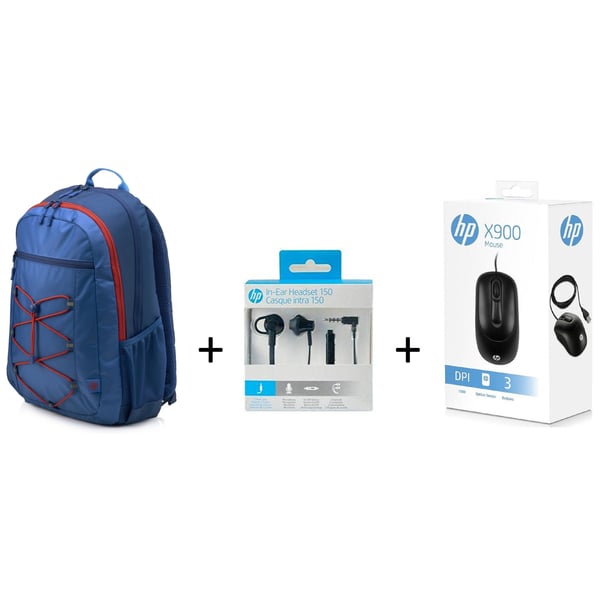 HP 1MR61AA Active Backpack Blue Red 15.6inch HP X7B04AA Headset 150 BLK HP X900 Wired MouseBundle price in Bahrain Buy HP 1MR61AA Active Backpack Blue Red 15.6inch HP X7B04AA Headset 150
